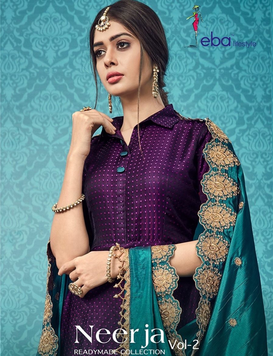 Neerja Vol 2 Eba Lifestyle Designer Readymade Gown With Dupatta Collection