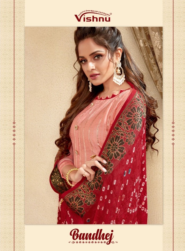 Vishnu Impex Bandhej Cotton Fabric Salwar Suit Wholesale Dealer