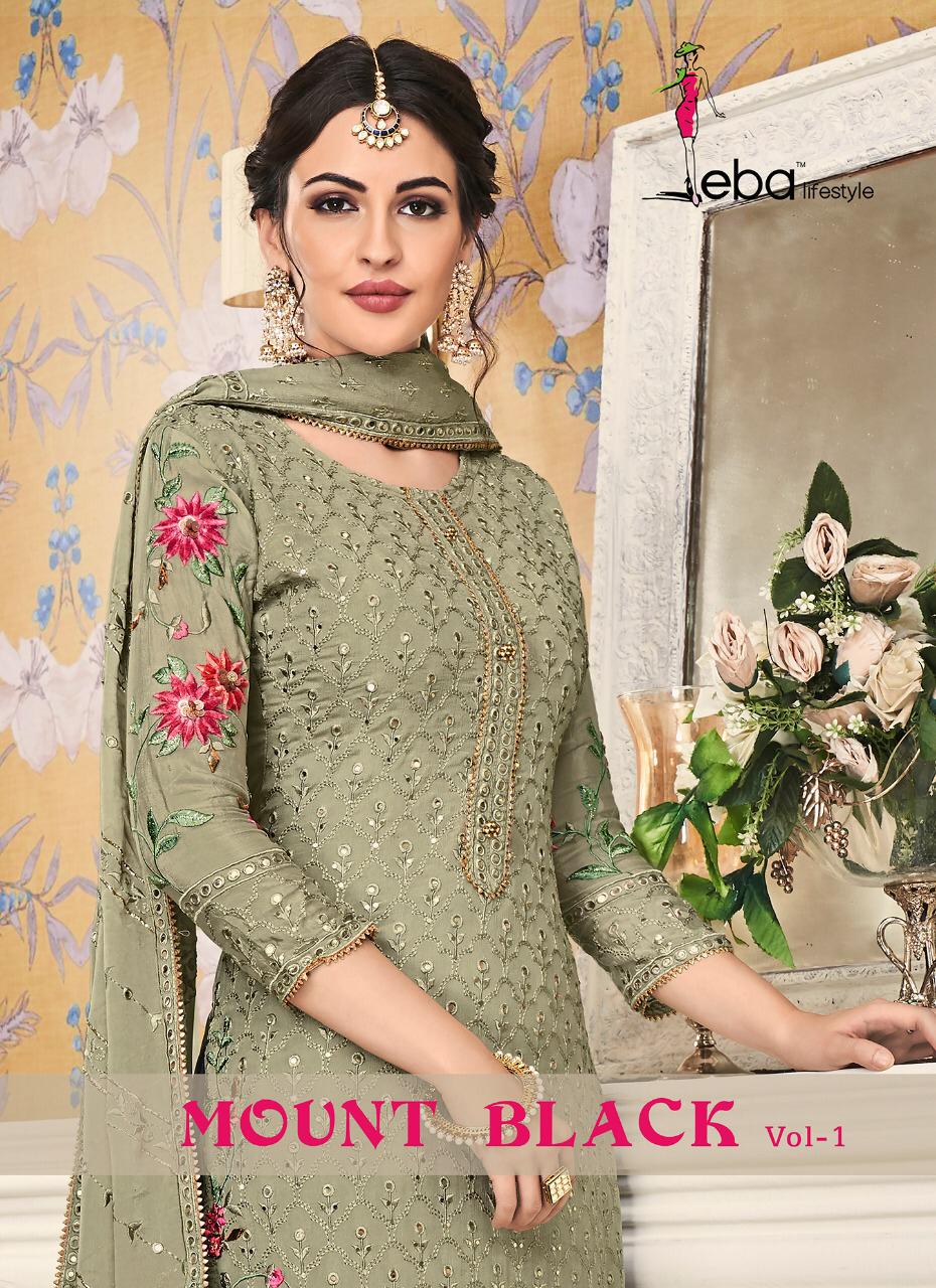 Eba Lifestyle Mount Black Vol 1 Georgette Fabric With Embroidery Work Salwar Suit