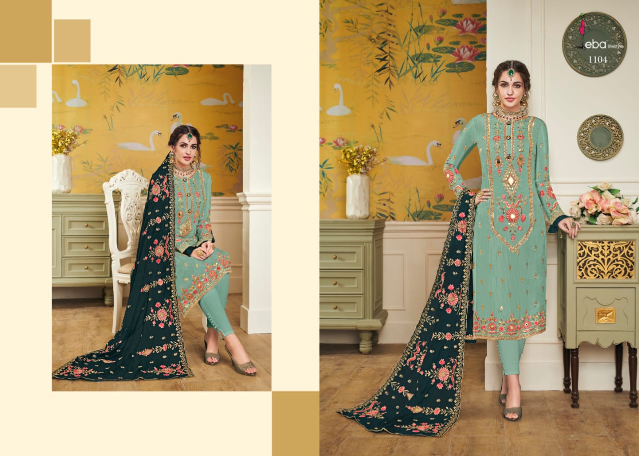 Eba Lifestyle Launch Hurma Vol 18 Viscose Fabric With Embroidery Work Salwar Suit