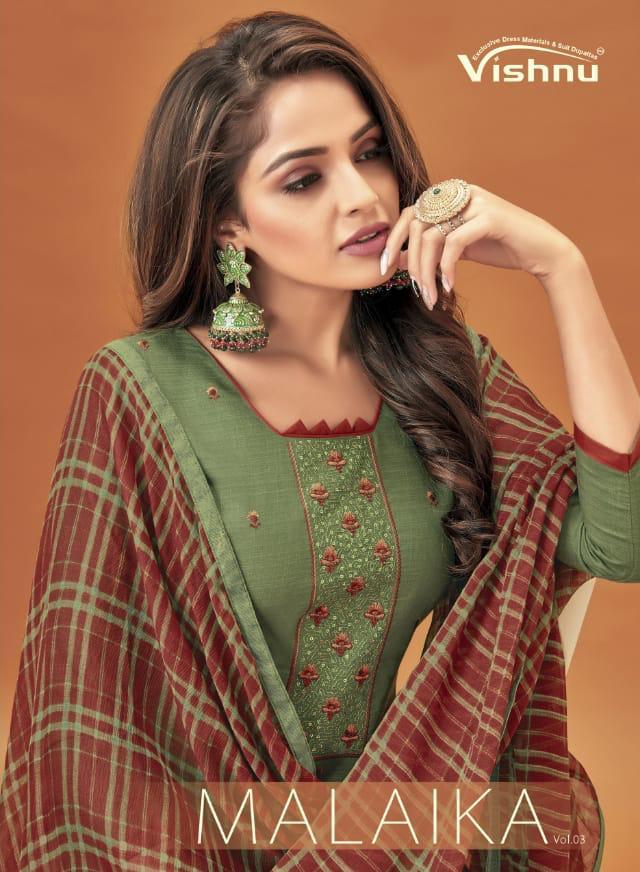 Vishnu Malaika Cotton Slub Partywear Dress Material Best Online Wholeseller