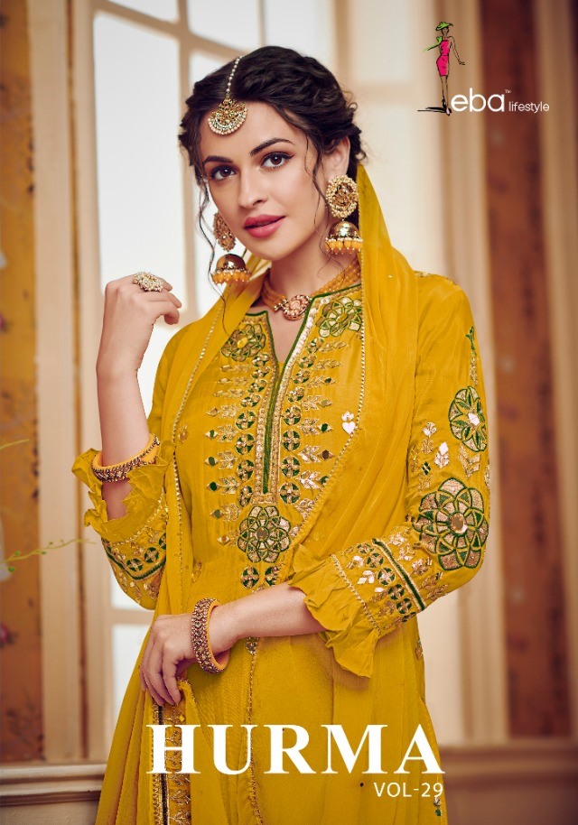 Eba Lifestyle Hurma Vol 29 Georgette Khatli Work Heavy Sharar Suit Wholesale Raet