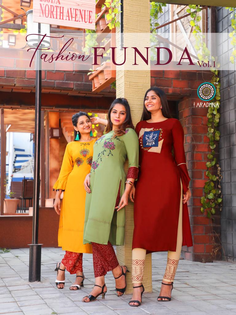 Aradhna Introduces Fashion Funda Vol.1 Casual Style Kurti With Pants Online Buy