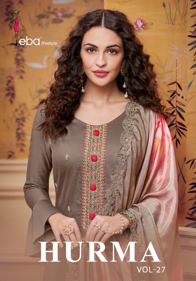 Eba Lifestyle Hurma Vol 27 Jam Cotton Fabric With Heavy Embroidery Work Salwar Suit Wholesale Dealer