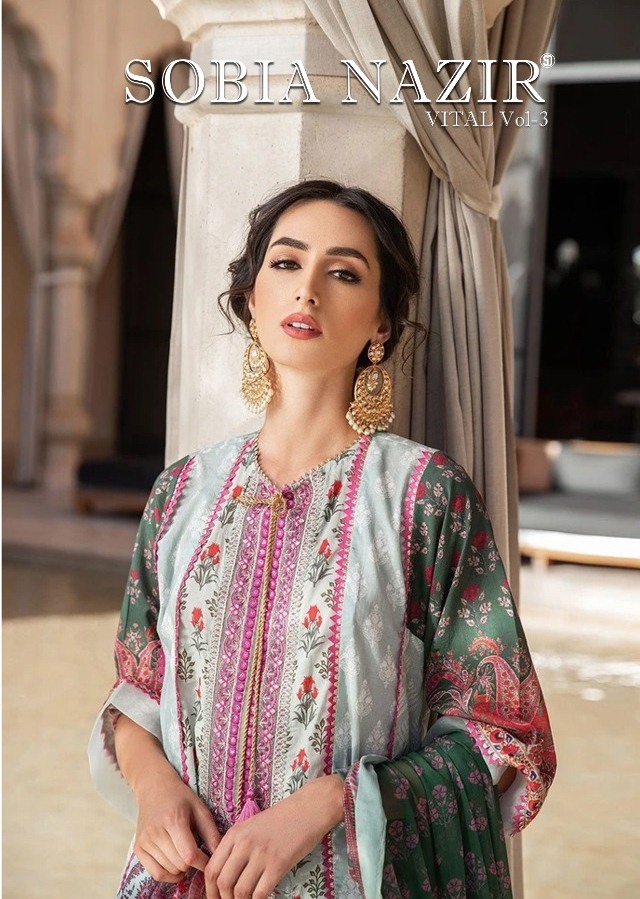 Shraddha  Designer  Sobia Nazir  Vital Vol 3 Stylish Fancy Colorful Cotton Print Heavy Salwar Suit Pakstani Collection