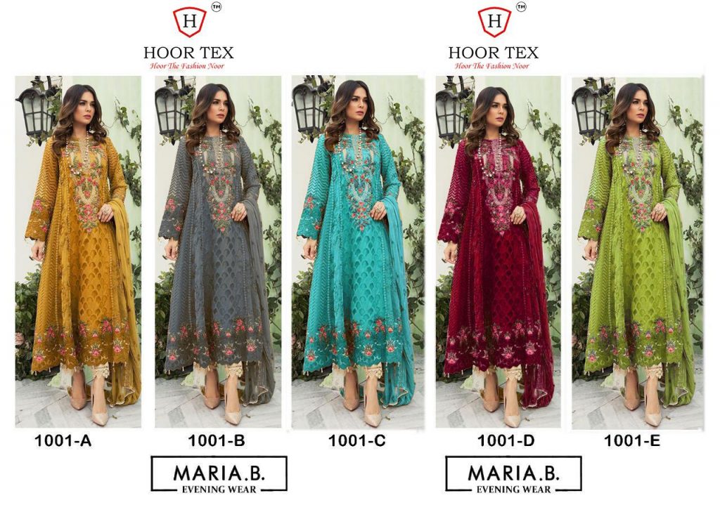 Hoor Tex Maria B Georgette Fabric With Embroidery Work Salwar Suit Pakistani Collection