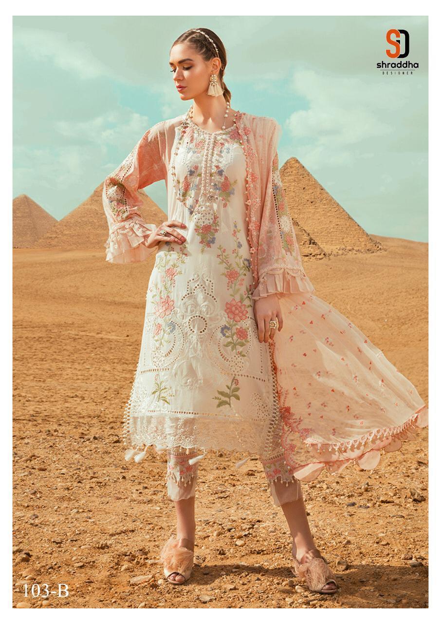 Shraddha Designer Presents Mariya Lawn Cotton Fabric With Embroidery Work Salwar Suit Wholesale Dealer