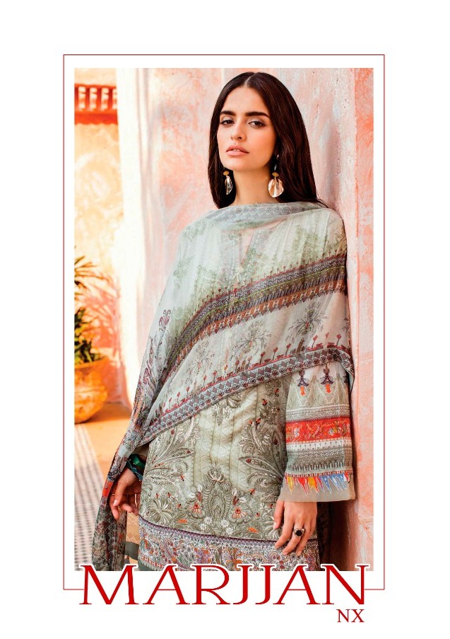 Shraddha Designer Marjjan Nx Lawn Cotton Fabric With Heavy Embroidery Work Salwar Suit Wholesale Dealer