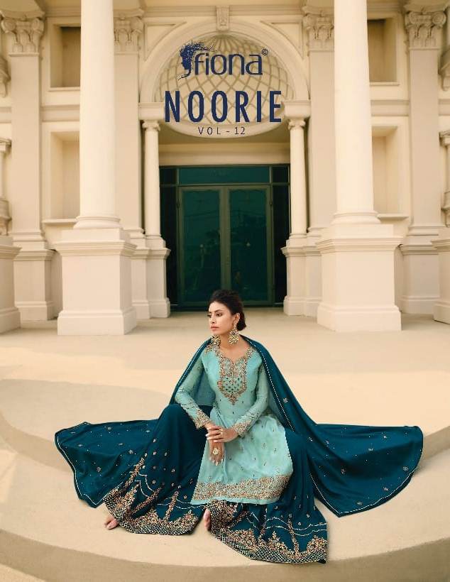 Fiona Launched Noorie Vol 12 Fox Georgette Pure Chinon With Hand Work Salwar Kameez