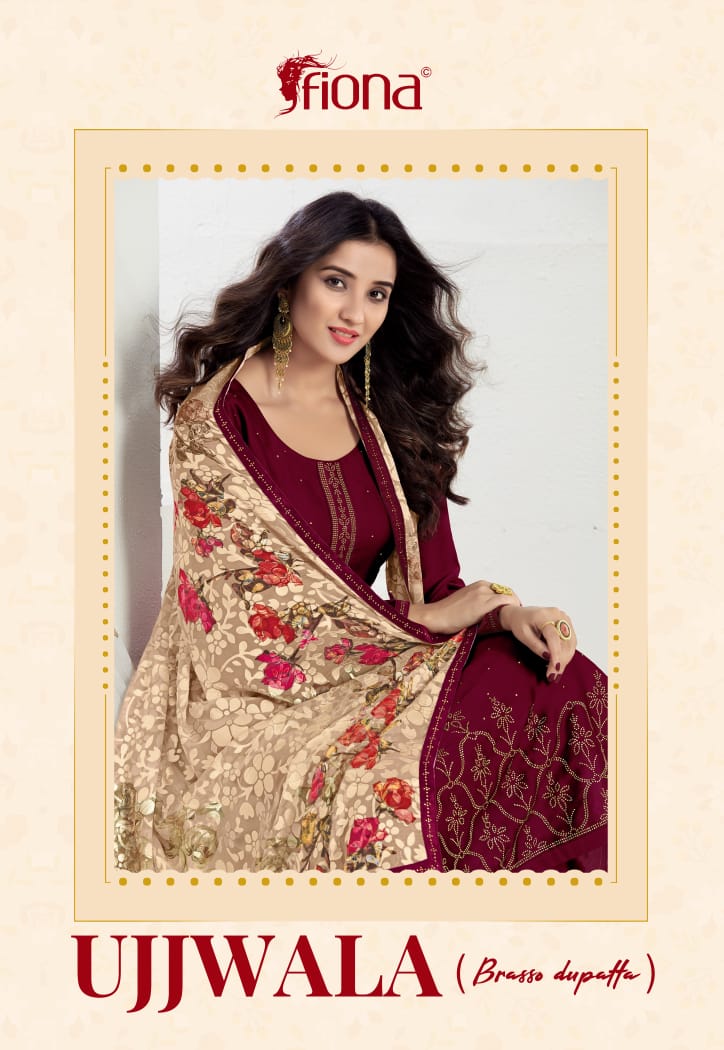 Fiona Presents Ujjwala Satin Georgette With Swarvoski Work Salwar Kameez