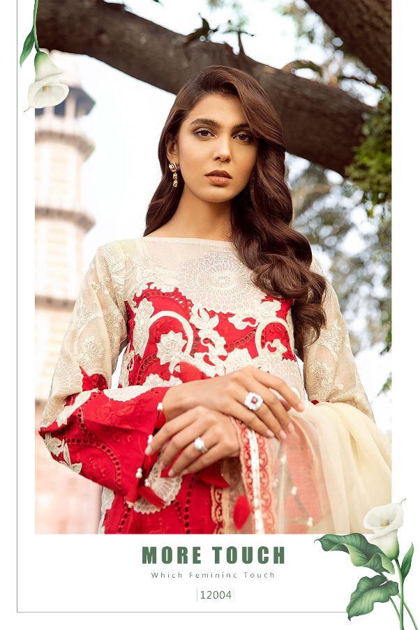 Sharaddha Designer Launched D No - 12004 Lawn Cotton Heavy Embroidery Salwar Kameez