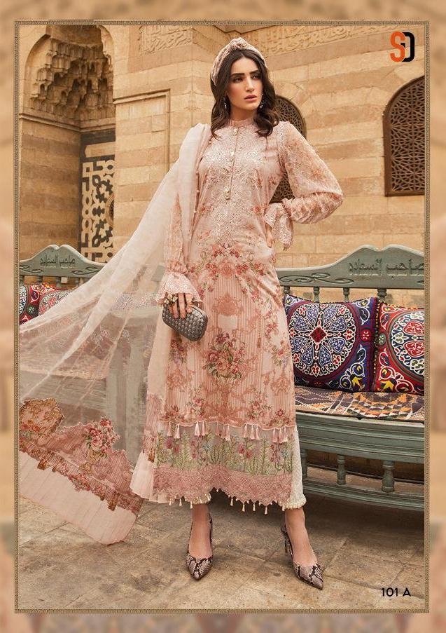 Sharaddha Designer Presens Maria B Pure Cotton With Heavy Embroidery Pakistani Suit