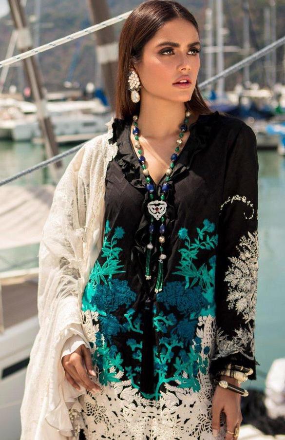 Sharaddha Designer Presents Sana Safina Vol 2 Cemrik Cotton With Heavy Embroidery Pakistani Suit