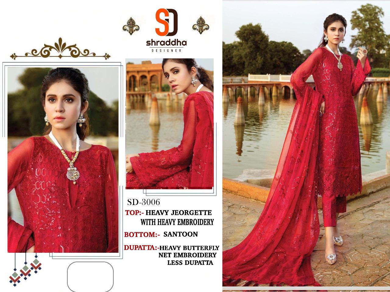 Shraddha Designer Heavy Fox Georgette With Heavy Embroidery Work Pakistani Collection Salwar Kameez