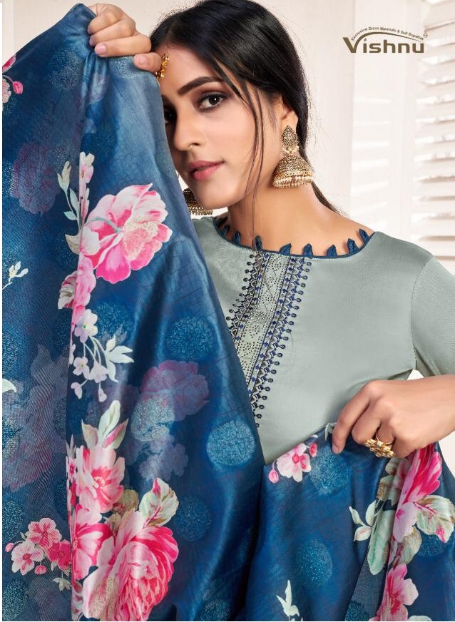 Vishnu Impex Presents Mahreen Jam Silks Fancy Designer Salwar Suits