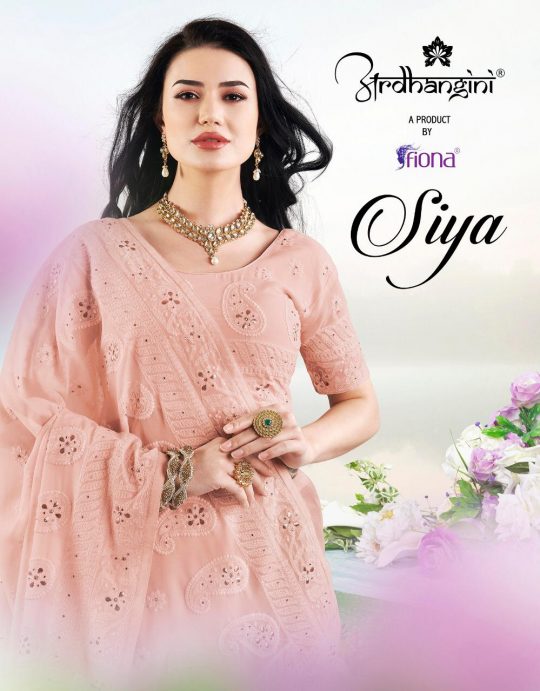 Fiona Ardhangini Presentsa Siya Vol 1 Georgette Gota With Karachi And Daimond Work  Sarees