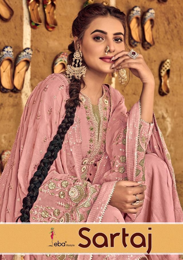 Eba Lifestyle Launched Sartaj Fox Georgette With Heavy Embroidery Work Salwar Kameez Wholesale Dealer Surat