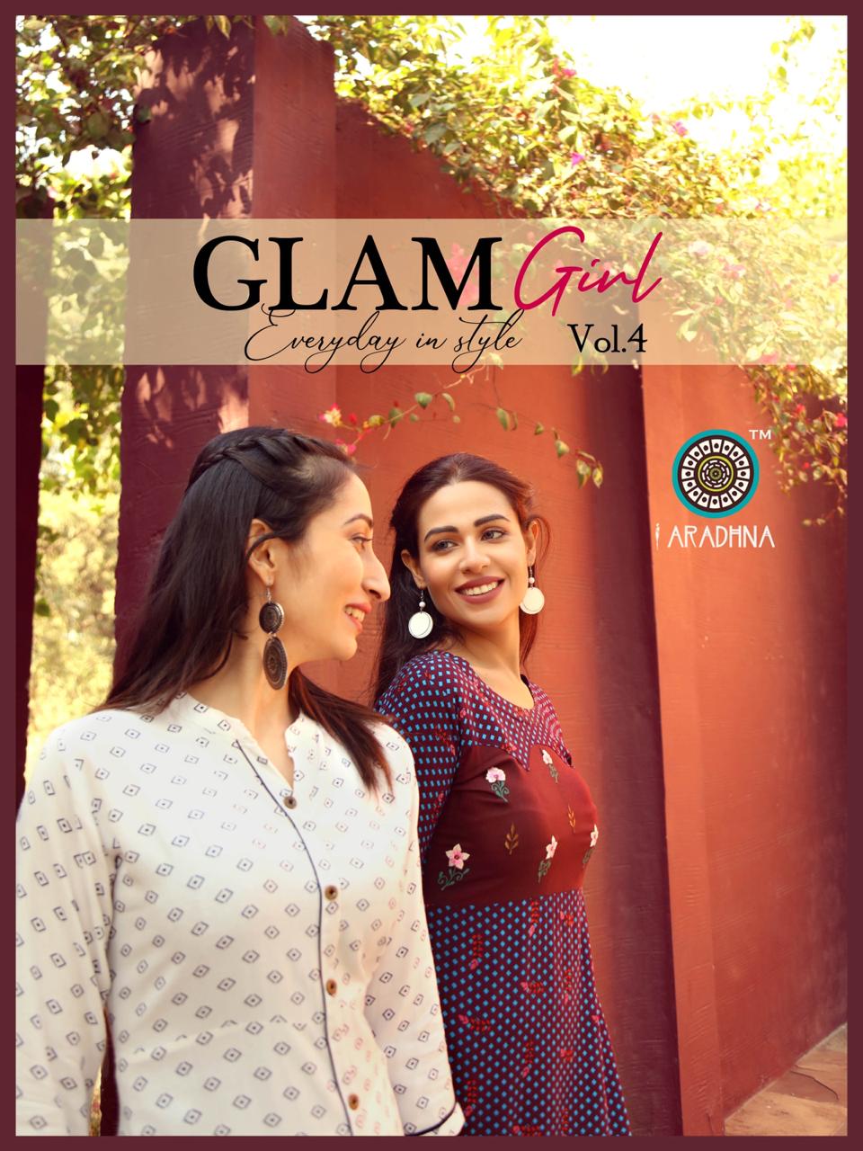Aradhna Presents Glam Girl Vol 4 Heavy Rayon With Embroidery Work Frock Style Kurtis Wholesale Dealer Surat