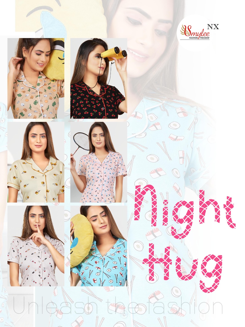 Smylee Fashion Launched Night Hug Sinker Hosiery Fancy Designer Night Suit Wholesale Dealer Surat