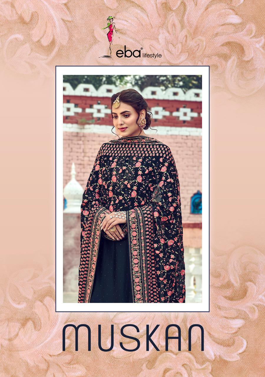 Eba Lifestyle Launched Muskan Pure Viscose Opada With Heavy Embroidery Work Salwar Suits Wholesale Dealer Surat