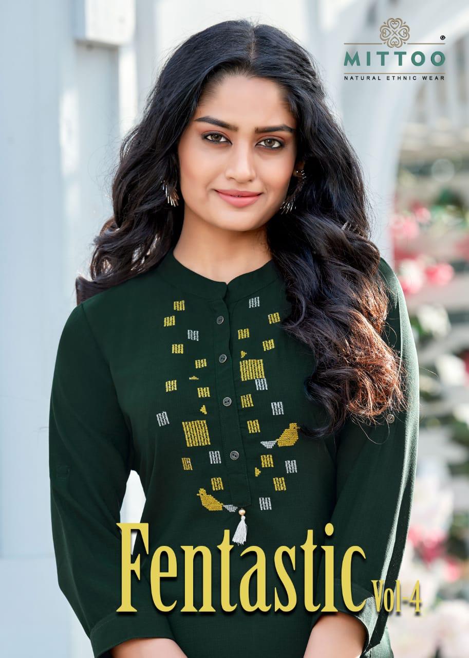 Mittoo Launched Fantastic Vol 4 In Box Gentalman Fancy Straight Type Regular Wear Kurtis Wholesale Dealer Surat