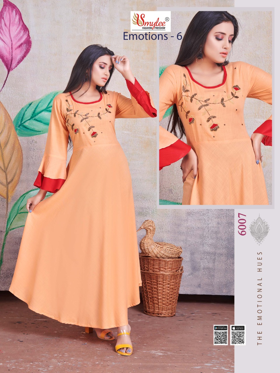 Smylee Fashion Launched Shaanu Heavy Chinon Silk With Manual Embroidery Work Kurtis Wholesale Dealer Surat