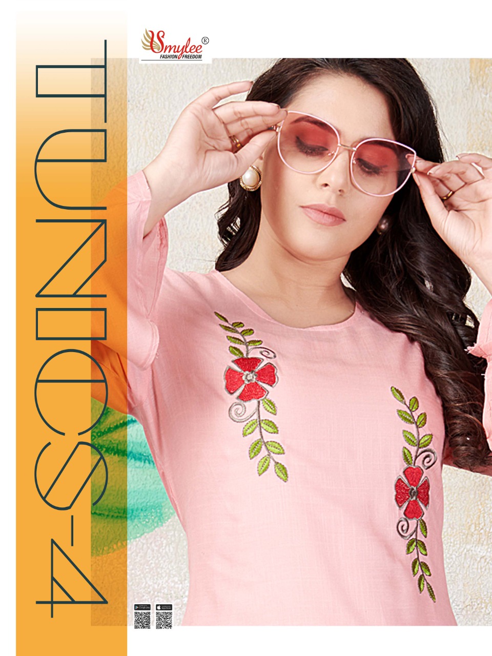 Smylee Fashion Launched Tunics Vol 4 Heavy Slub Rayon With Manual Embroidery Work Short Tops Wholesale Dealer Surat