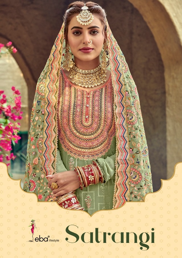 Eba Lifestyle Launched Satrangi Fox Georgette With Heavy Embroidery Work Salwar Kameez Wholesale Dealer Surat