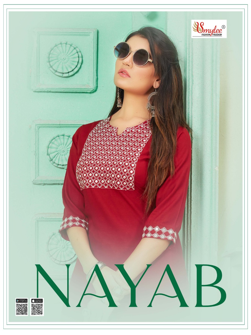 Smylee Fashion Launched Nayab Heavy Rayon Slub With Fancy Embroidery Work Kurtis Wholesale Dealer Surat