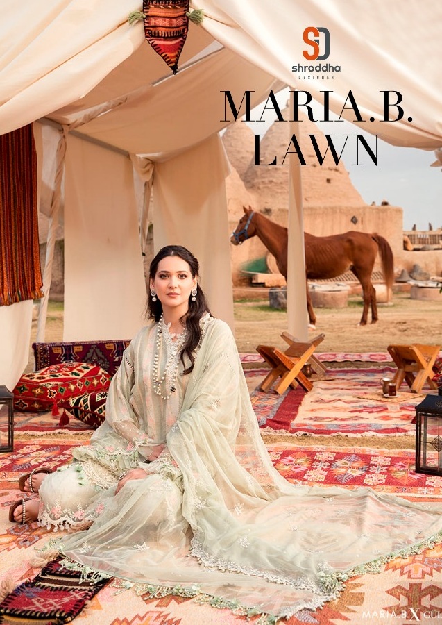 Shraddha Designer Launched Maria B Lawn Vol 1 Lawn Cotton With Heavy Embroidery Work Pakistani Suits Wholesale Dealer Surat