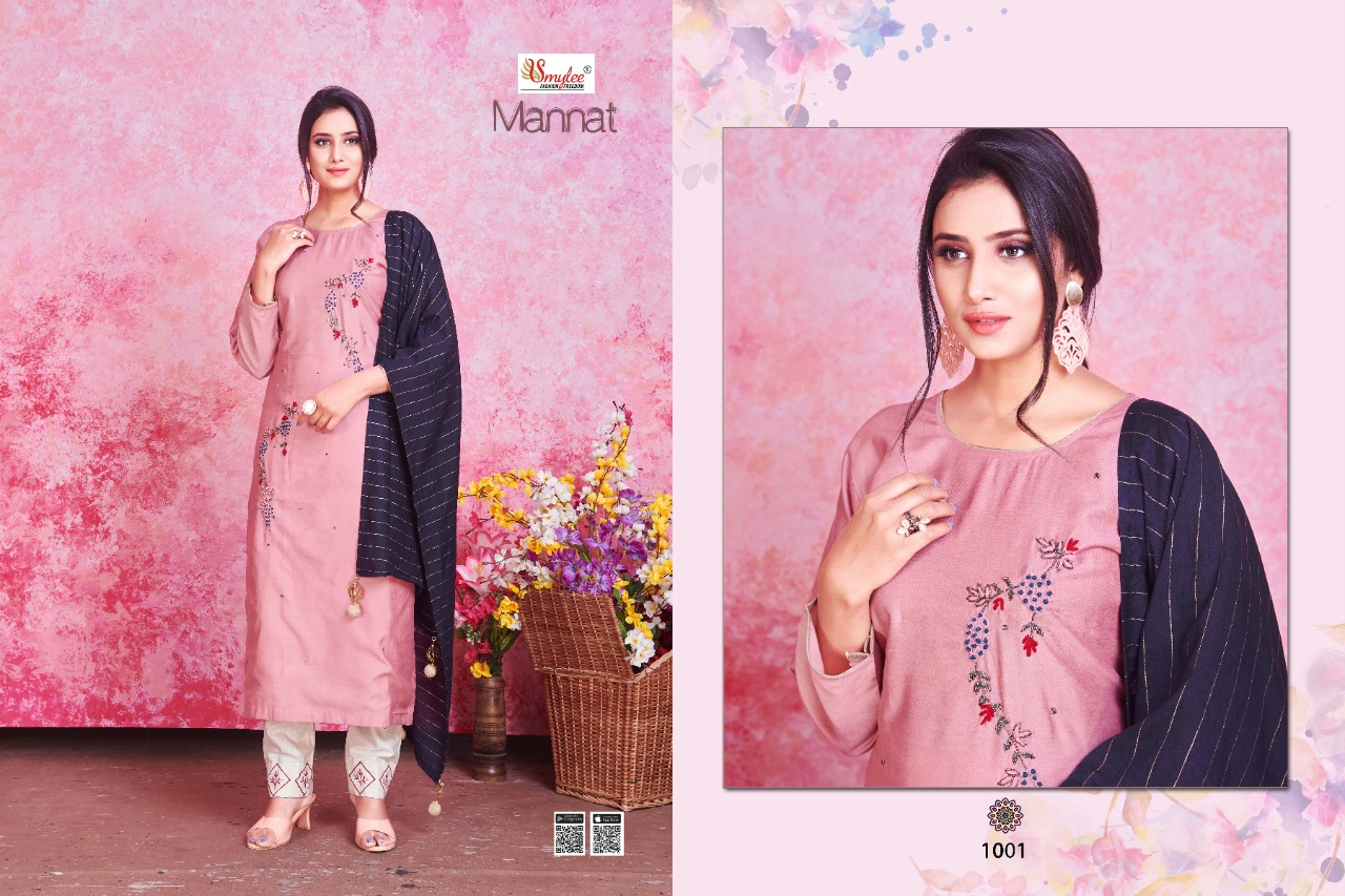 Smylee Fashion Launched Mannat Heavy Silk With Embroidery Hand Work Casual Wear Kurtis Wholesale Dealer Surat