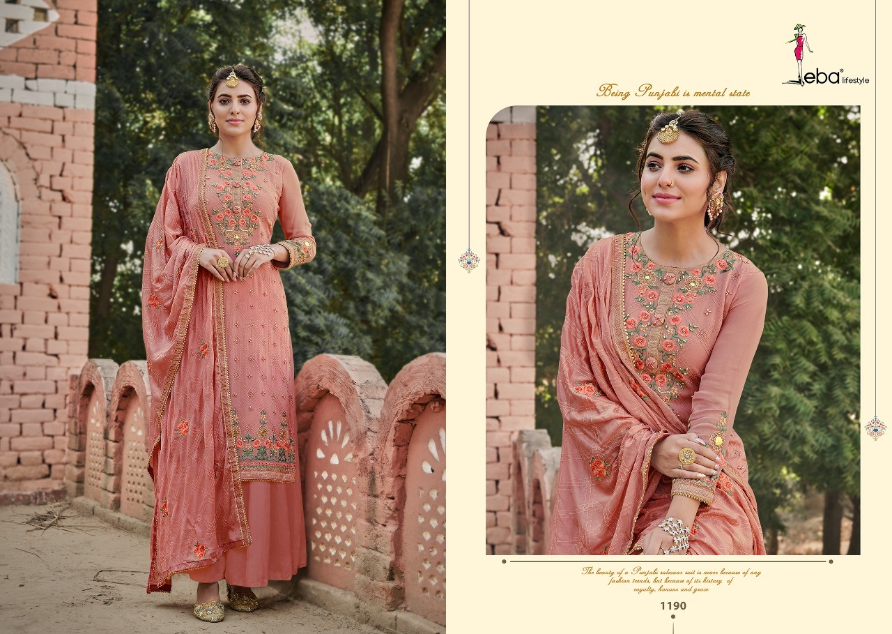 Eba Lifestyle Ashpreet Vol 1 Heavy Chinon With Heavy Embroidery Work Fancy Wear Salwar Kameez Wholesale Dealer Surat