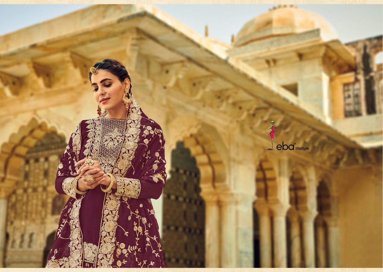 Eba Lifestyle Rashm O Riwaz Heavy Georgette Suits With Embroidery Work Fancy Wear Salwar Kameez Wholesale Dealer Surat