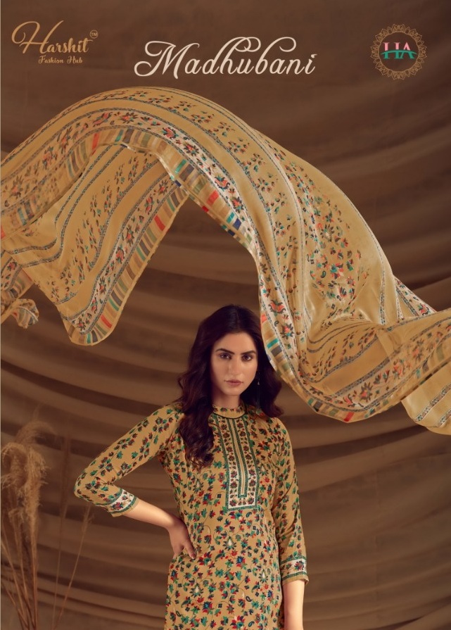 Harshit Fashion Hub Madhubani Pure Jam Digital Print With Swarovski Daimond Work Salwar Suits Wholesale Dealer Surat
