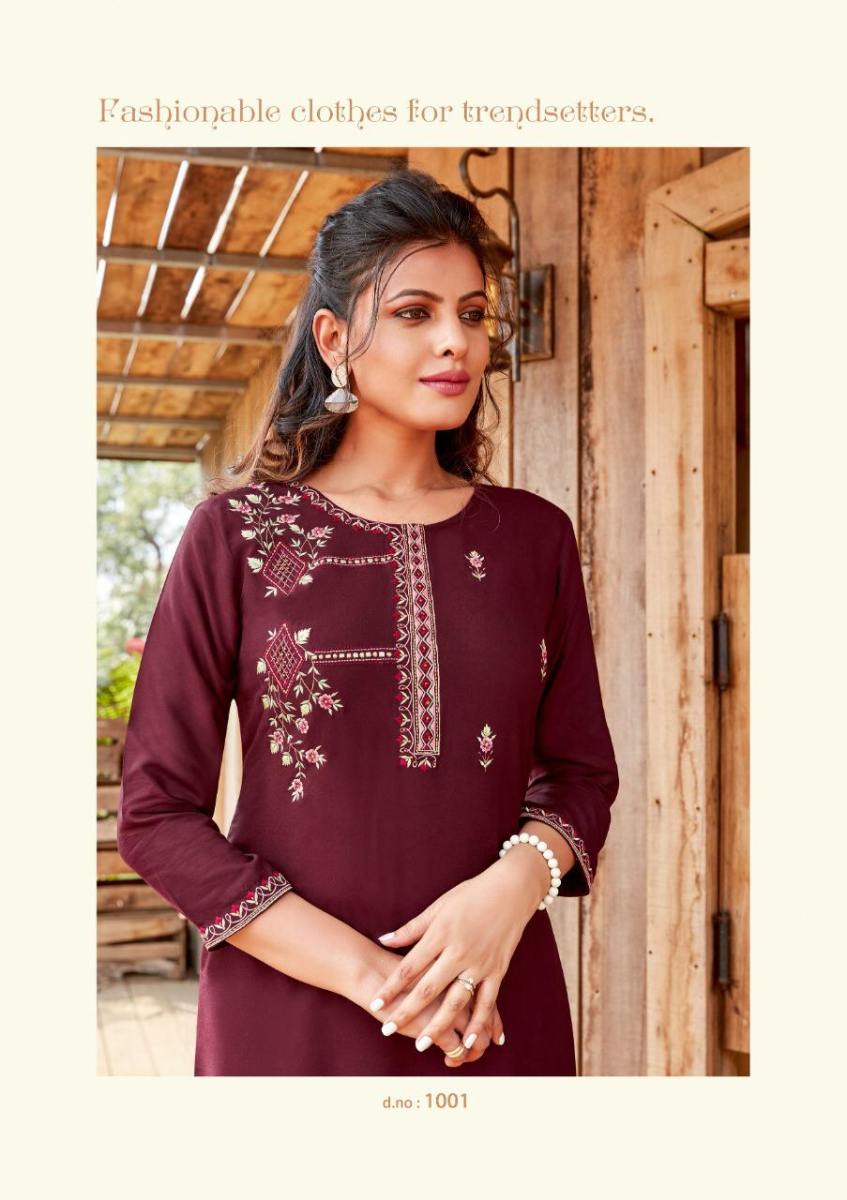 Ladyview Misty Rayon With Value Added Embroidery Work Casual Wear Kurtis Wholesale Dealer Surat