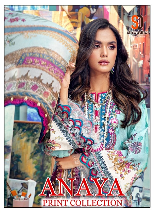 Shraddha Designer Anaya Print Collection Lawn Cotton Print With Embroidery Work Salwar Suits Wholesale Dealer Surat