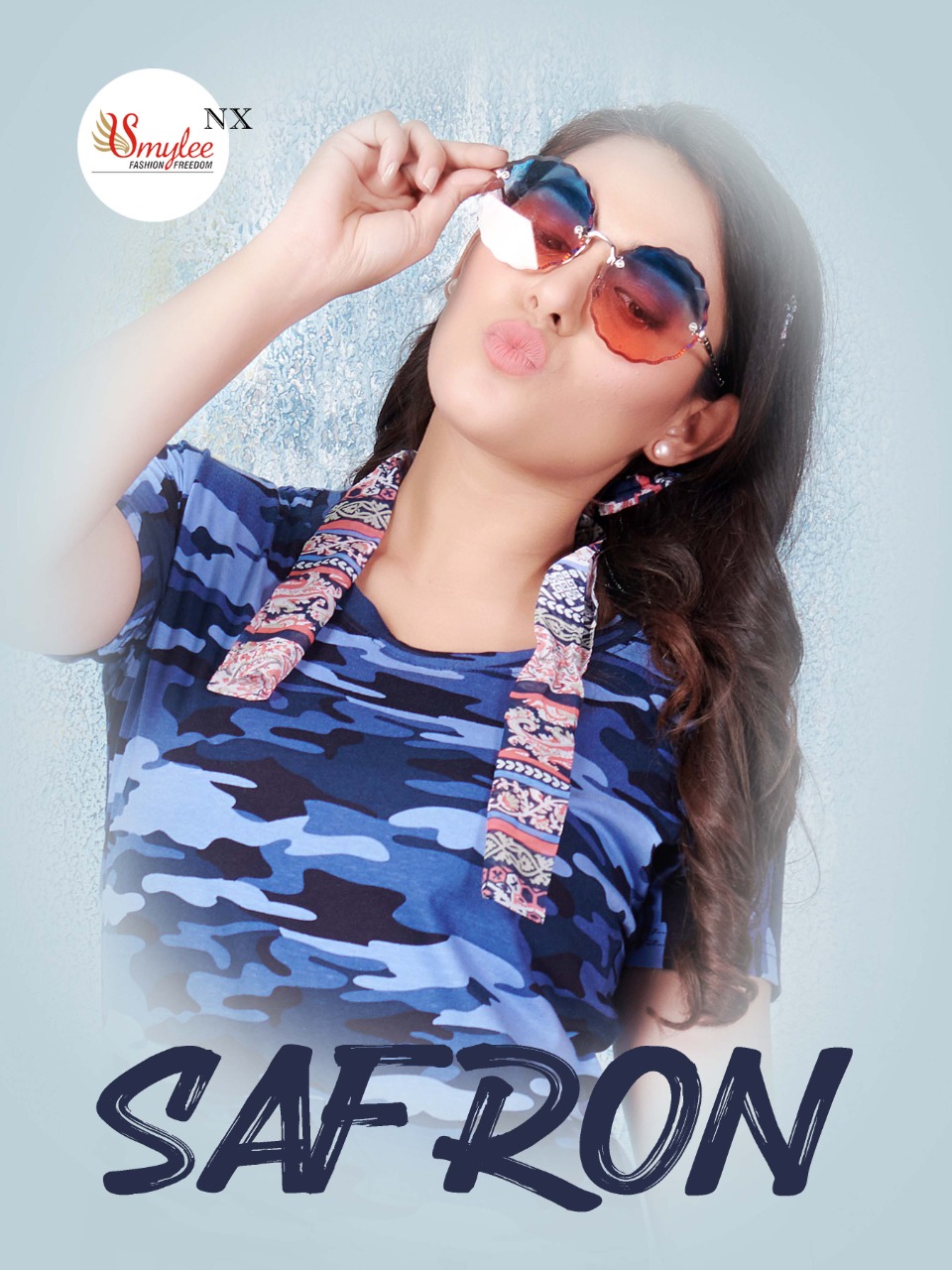 Smylee Fashion Nx Safron Heavy Procian & Dischage  Print  Sinker Hosiery Long Frock Style Kurtis Wholesale Dealer Surat