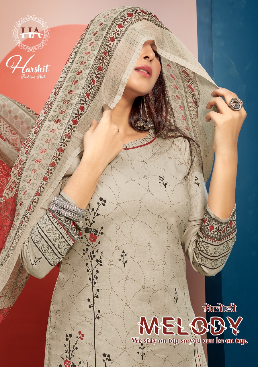 Harshit Fashion Hub Melody Pure Cambric Cotton With Fancy Print Dress Material Salwar Suits Wholesale Dealer Surat