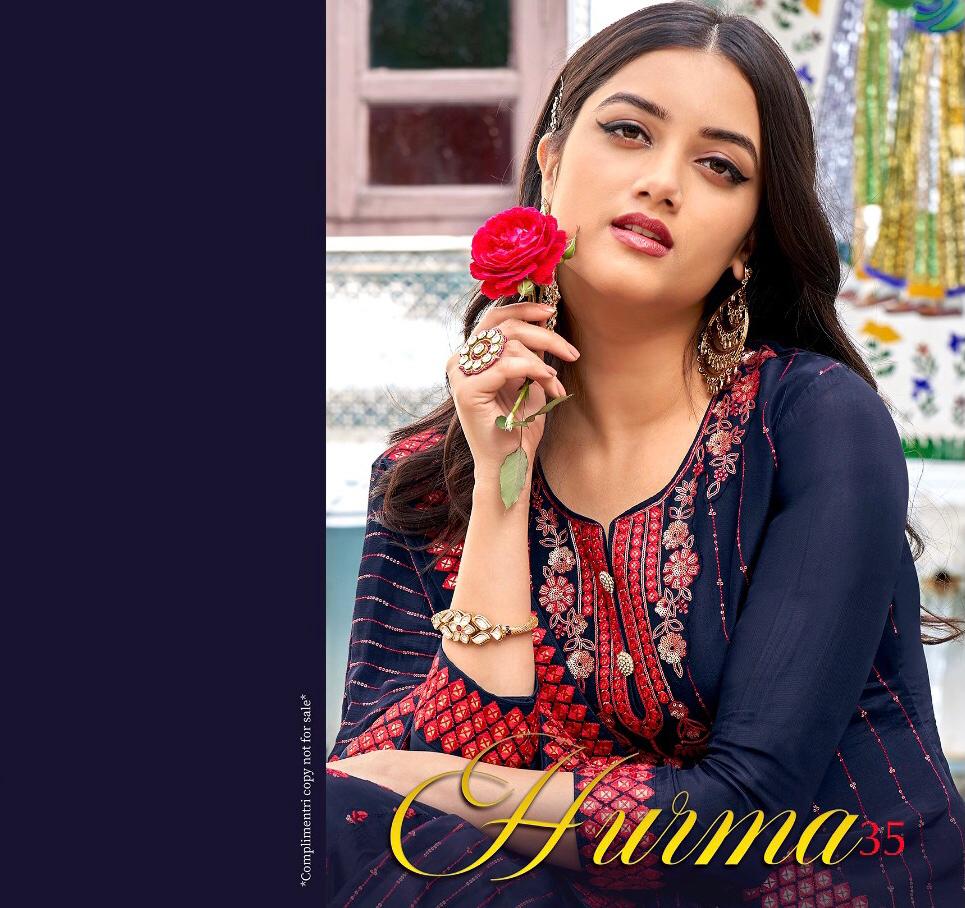 Eba Lifestyle Hurma Vol 35 Fox Georgette With Fancy Embroidery Work Pakistani Style Salwar Kameez Wholesale Dealer Surat