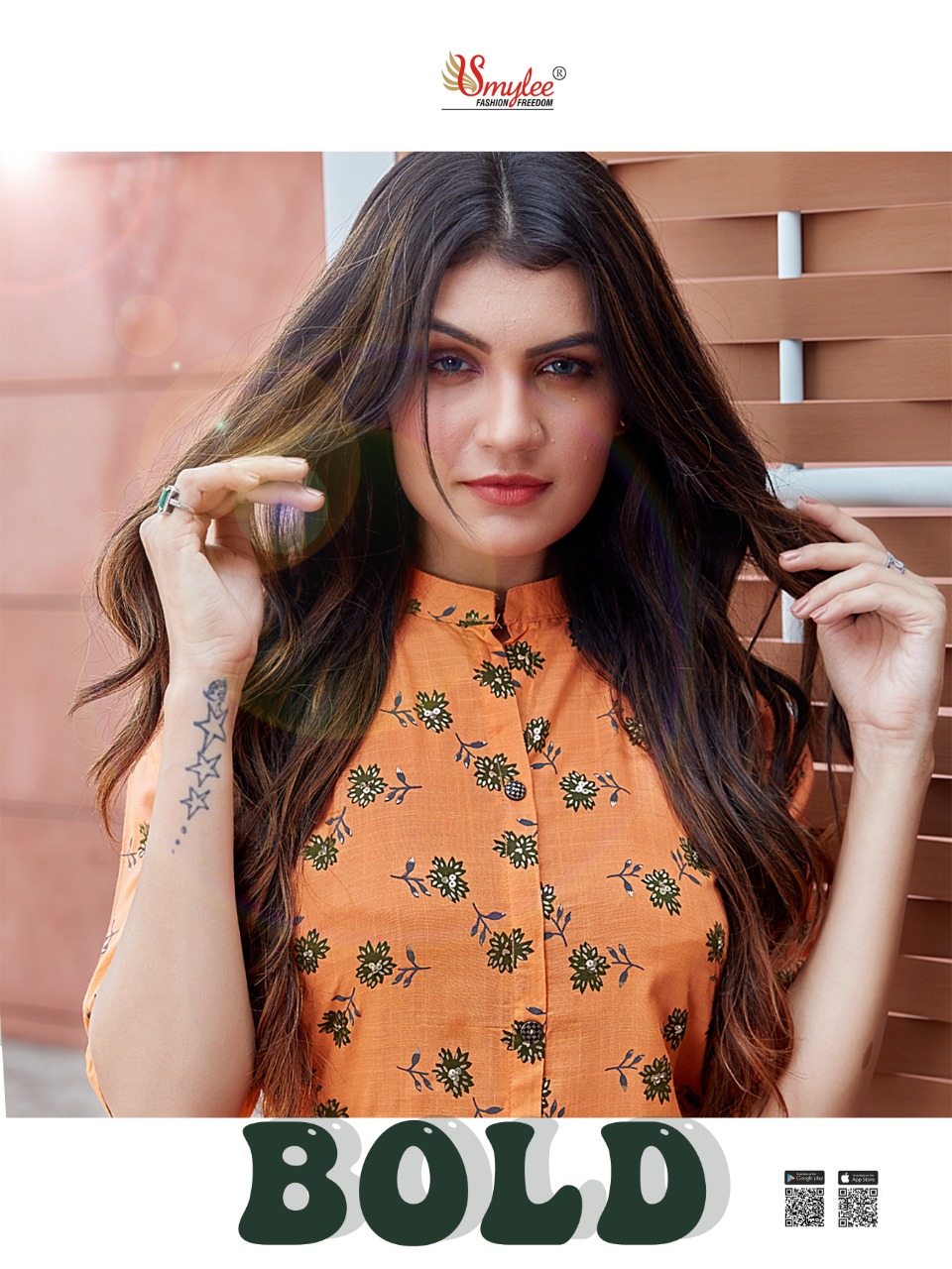 Smylee Fashion Bold Heavy Slub Print Rayon With Manual Hand Work Casual Wear Kurtis Wholesale Dealer Surat