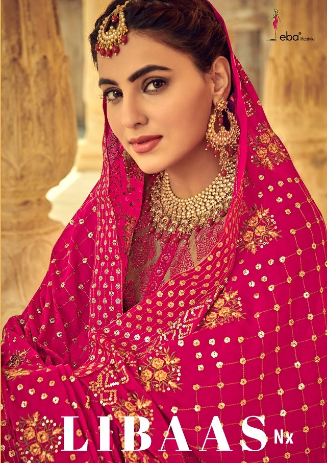 Eba Lifestyle Libaas Nx Chinon Wih Heavy Embroidery Work Dress Material Salwar Suit Wholesale Dealer Surat