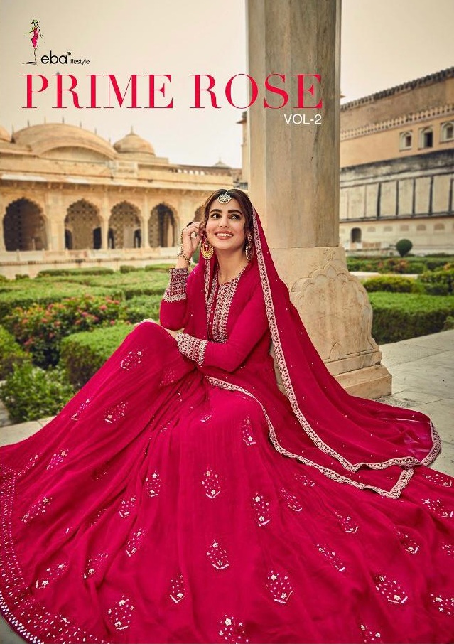 Eba Lifestyle Prime Rose Vol 2 Pure Georgette With Heavy Embroidery Work Pakistani Style Salwar Suits Wholesale Dealer Surat