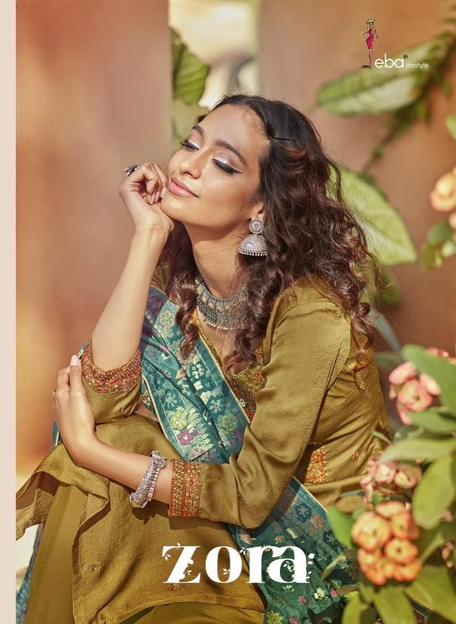 Eba Lifestyle Zora Pure Kuntal Silk With Embroidery Work Fancy Salwar Suit Dress Material Wholesale Dealer Surat