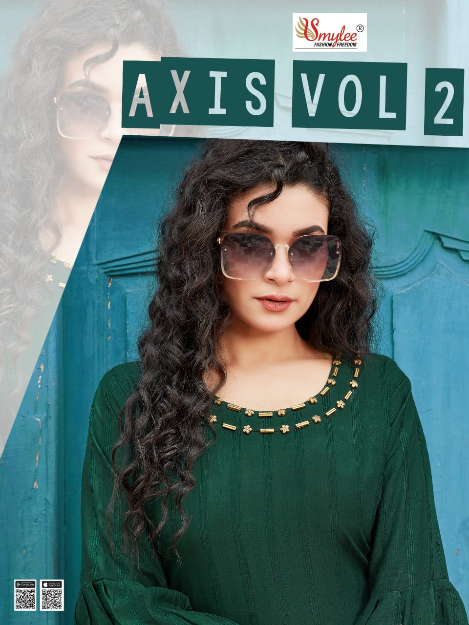 Smylee Fashion Axis Vol 2 Heavy Bombay Velvet Lining With Neck Work Readymade Casual Wear Kurti Wholesale Dealer Surat