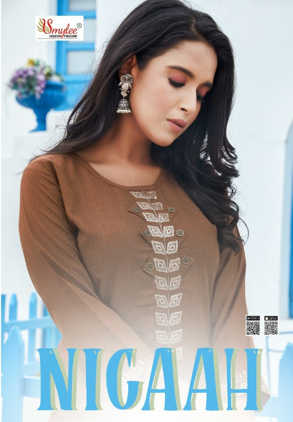 Smylee Fashion Nigaah Bombay Slub Readymade Kurti Collection Wholesaler Surat