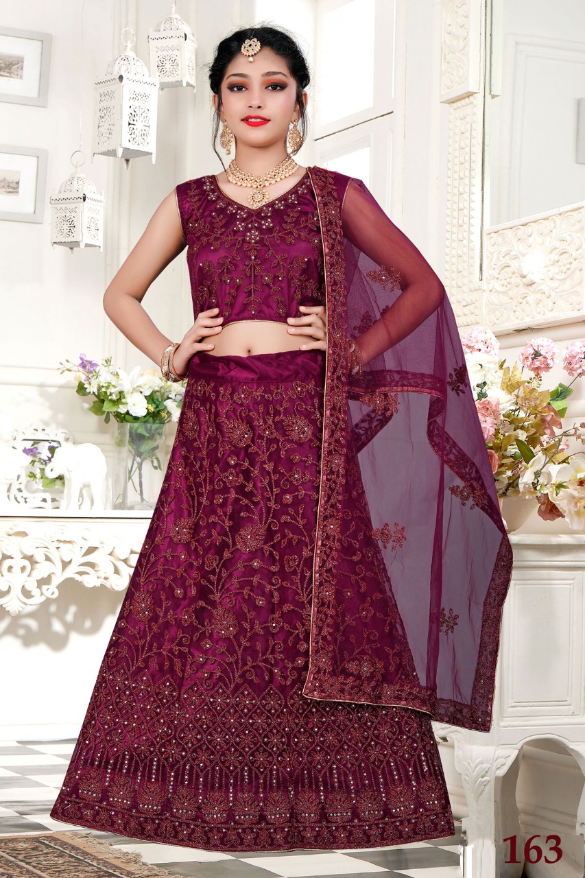 Aradhna Vol 14 Pure Net Kids Wear Lehenga Best Rate Wholesaler Surat