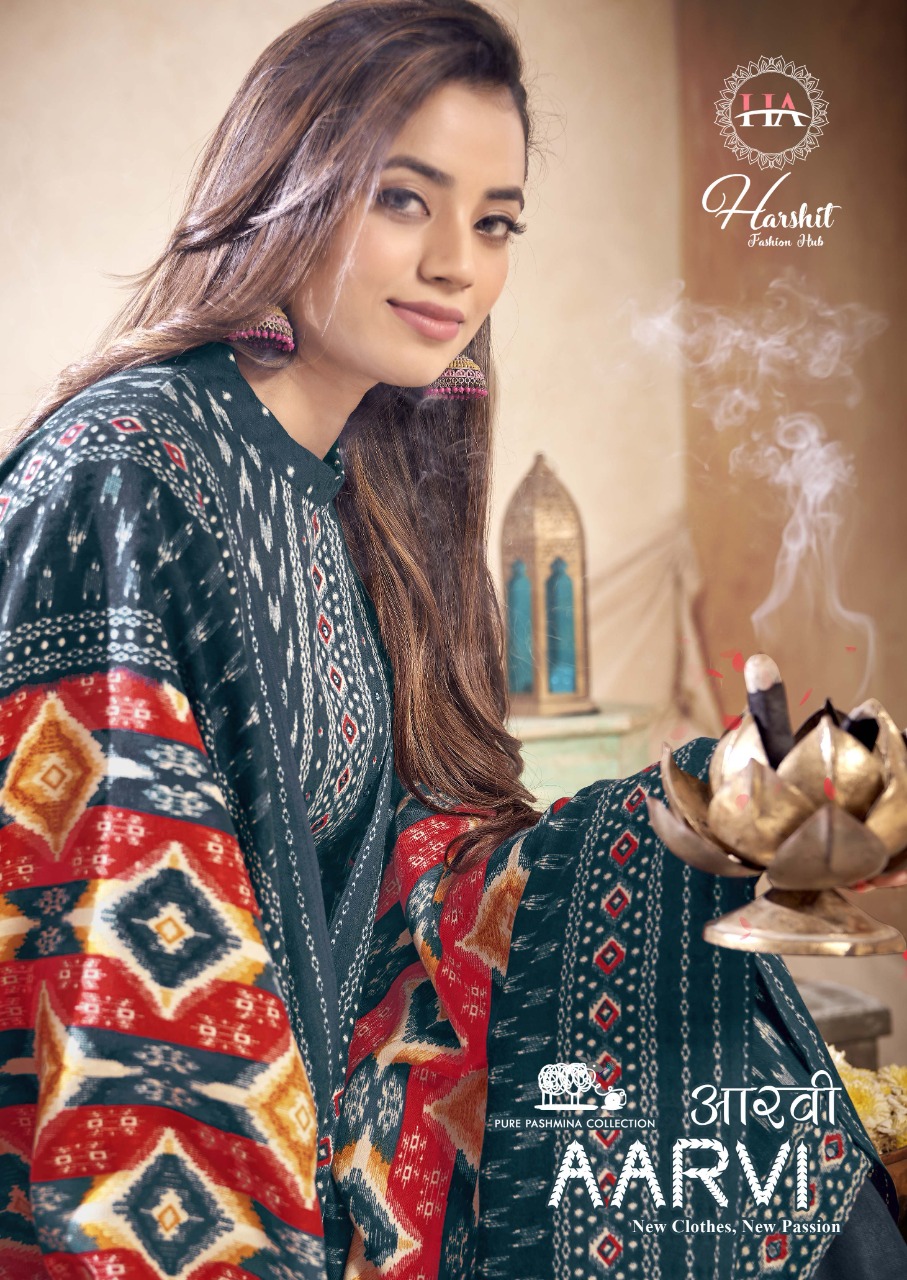 Harshit Fashion Hub Aarvi Pashmina Suit Best Rate Wholesaler Surat