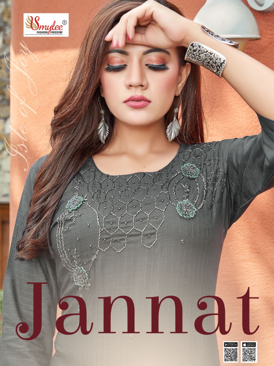 Smylee Fashion Jannat Lining Rayon Kurtis Best Rate Wholesaler Surat