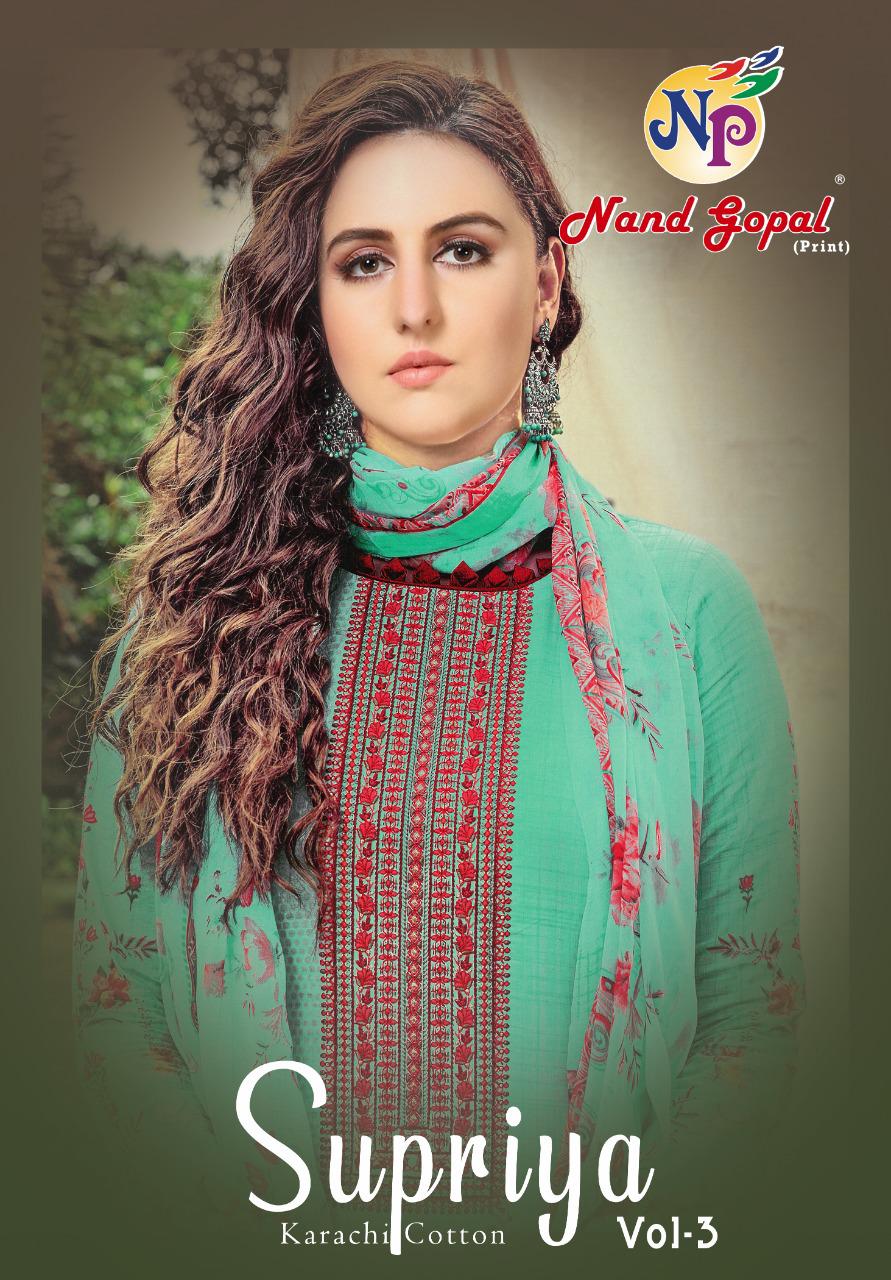 Nandgopal Supriya Vol 3 Pure Cotton Karachi Style Salwar Suits  Wholesaler Surat