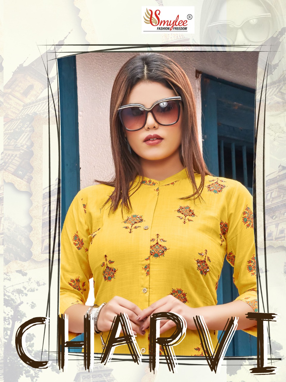 Smylee Fashion Charvi Rayon Slub With Embroidery Designer Fancy Stylish Ready Made Kurtis Wholesaler Surat